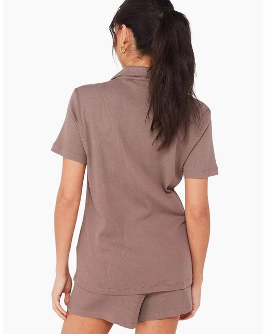 Boss Brown Cotton Alyssa Short Pyjama Set, Dark