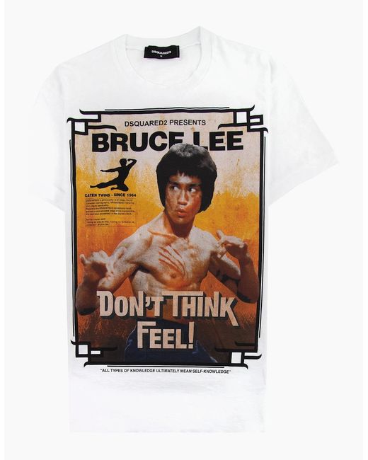 DSquared² White Bruce Lee T-Shirt for men
