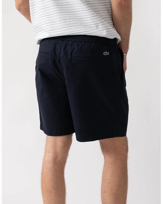 Lacoste Black Relaxed Fit Stretch Cotton Shorts for men