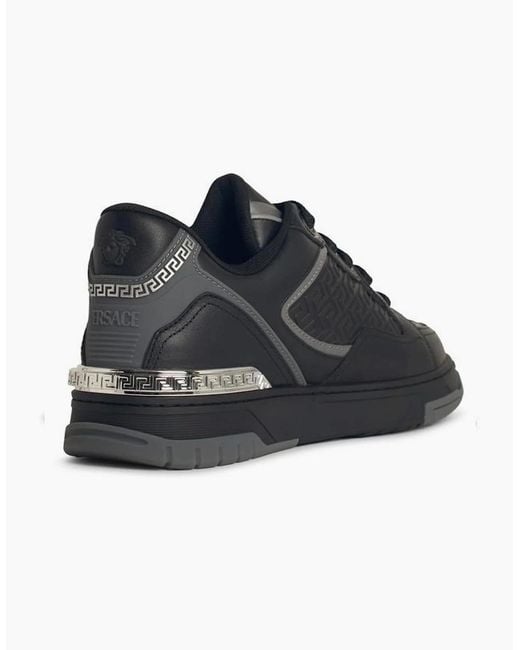 Versace Blue Biggie Basket Leather Sneakers for men