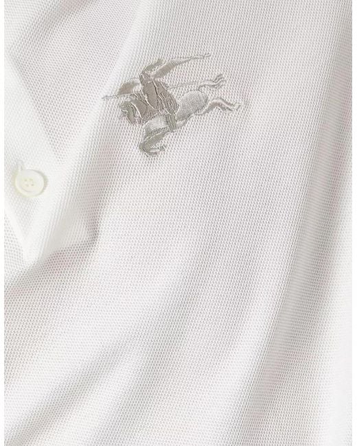 Burberry White Knight Cotton Polo-Shirt for men