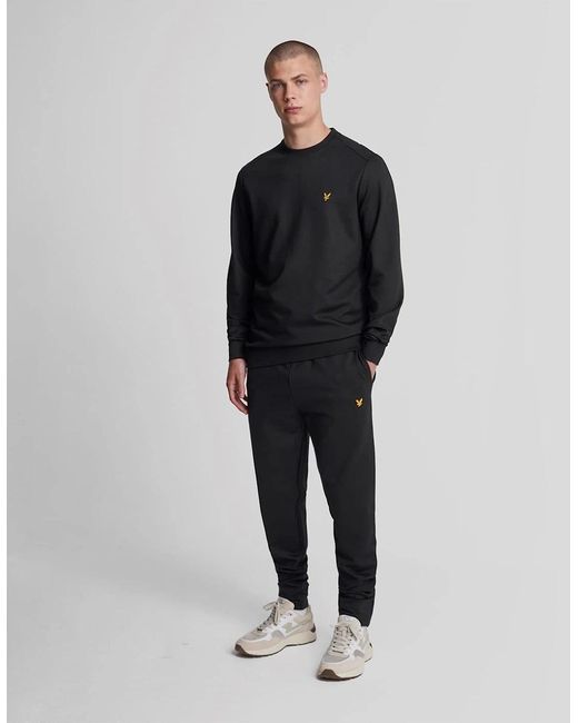 Lyle & Scott Black Eagle Logo Solid Patterned Slim Joggers for men