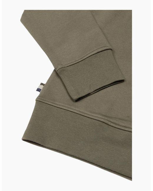 Aquascutum Green Active Big Logo Crewneck Army