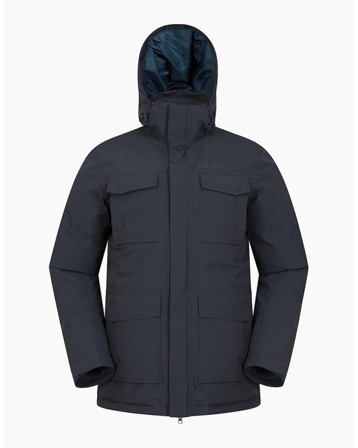 Mountain Warehouse Blue Concord Extreme Down Long Length Jacket for men