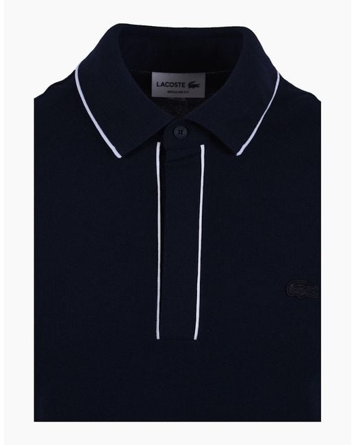 Lacoste Blue Paris Tipped Placket Polo Midnight for men