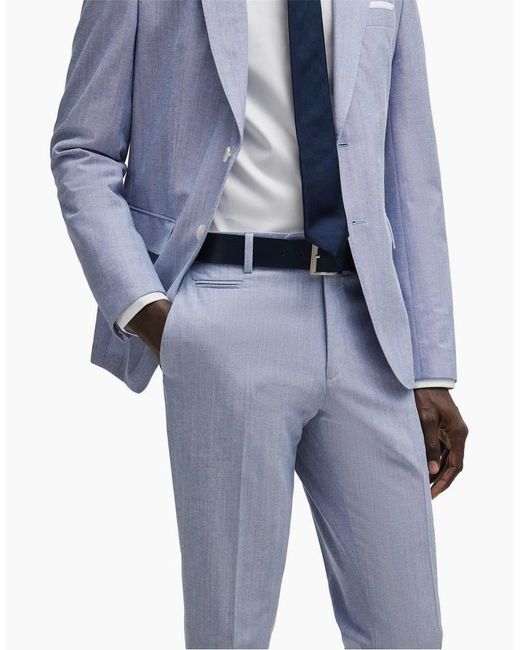 Boss Blue Genius Slim Fit Trousers for men