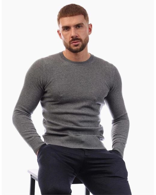 EA7 Gray Crewneck Sweater for men