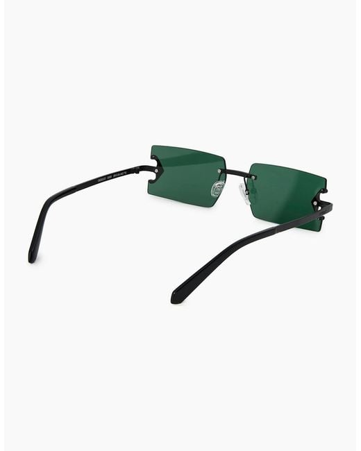 Off-White c/o Virgil Abloh Green Surprise Rectangle Rimless Sunglasses for men