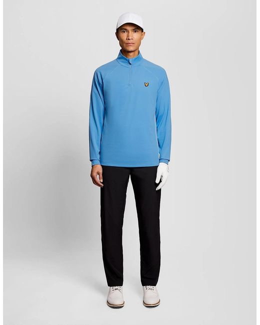 Lyle & Scott Blue Mesh Panelled Midlayer for men