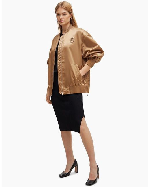 Boss Brown Short Bomber Oversize Jacket
