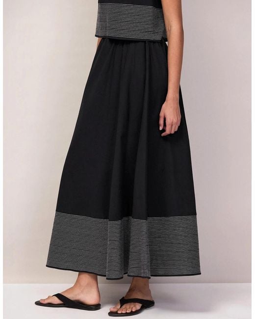 Ro&zo Green Cotton Contrast-Stitch Maxi Skirt