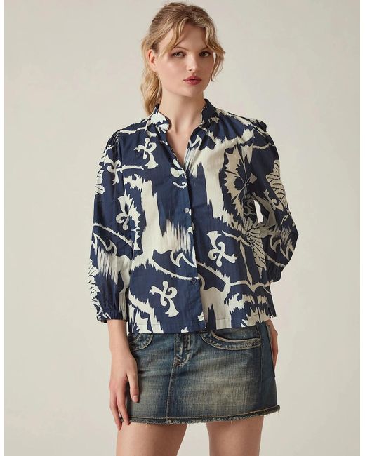 James Lakeland Blue Ornamental Print Shirt