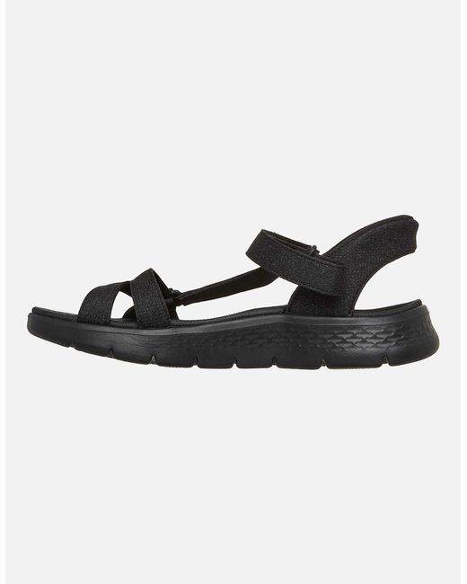 Skechers Go Walk Black Flex Illuminate Textile Standard Sandals