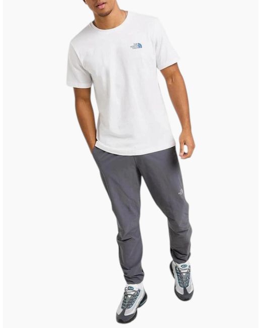 The North Face Blue T Shirts Box Exploration Crew Neck Graphic Print Summer Tee for men