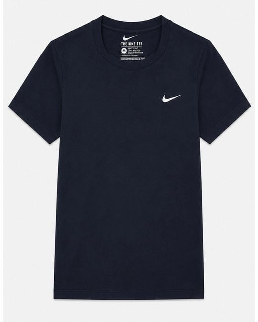 Nike Blue Embroidered Logo Swoosh T Shirt for men