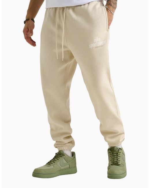Nike Natural Joggers Club Fleece Sweatpants Casual Retro Sportswear Trousers Bottom for men