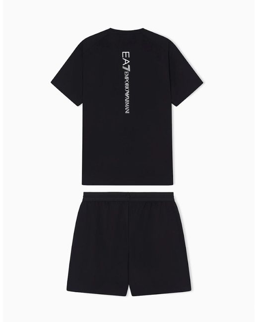 EA7 Black Train Core Performance T-Shirt & Shorts Set – for men