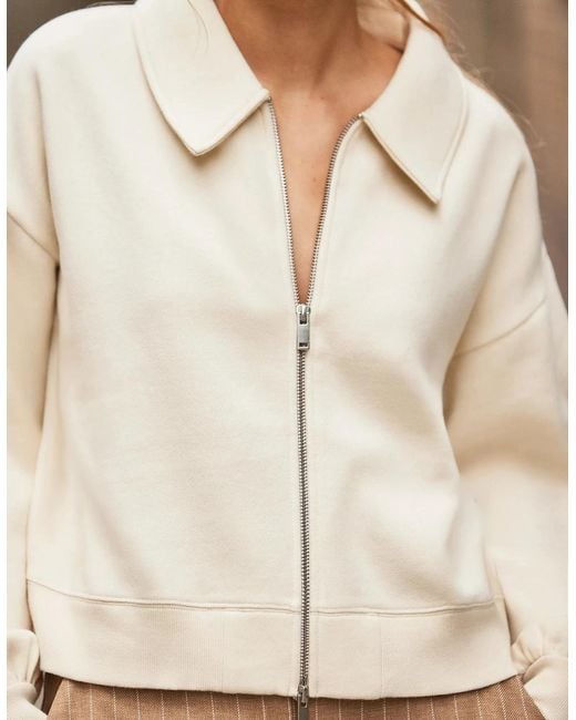 Ro&zo White Sweatshirt Bomber Jacket