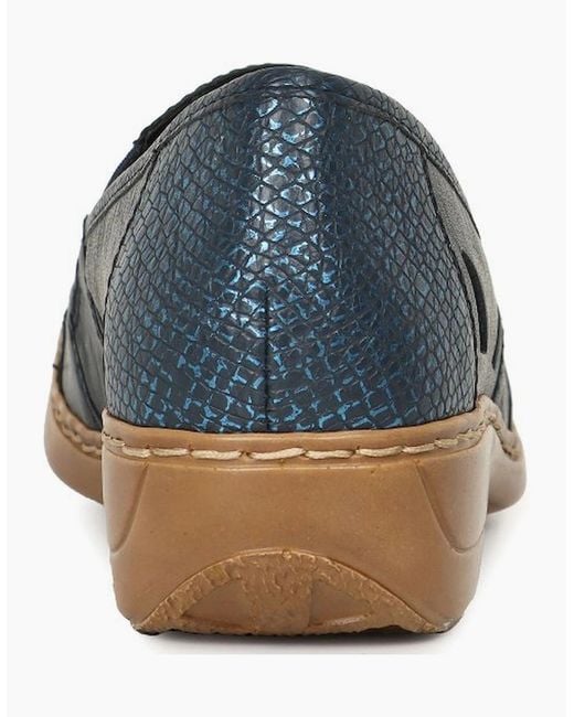 Rieker Blue Denise Slip On Vamp Shoes