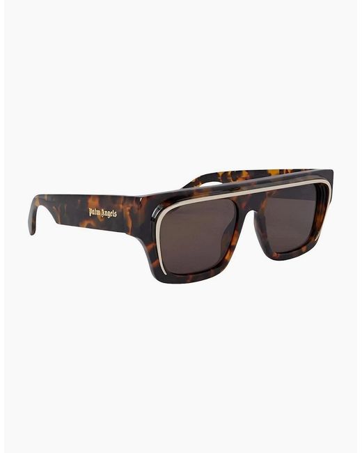 Palm Angels Brown Salton Rectangle Sunglasses for men