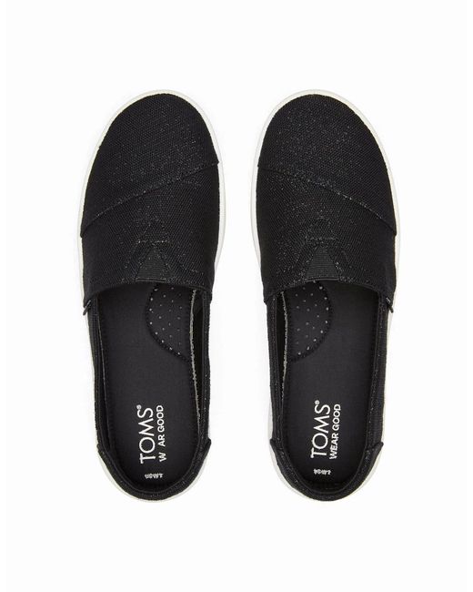 TOMS Black Verona Textile Trainers