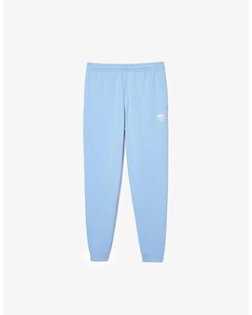 Lacoste Blue Solid Patterned Elasticated Cuff Joggers for men