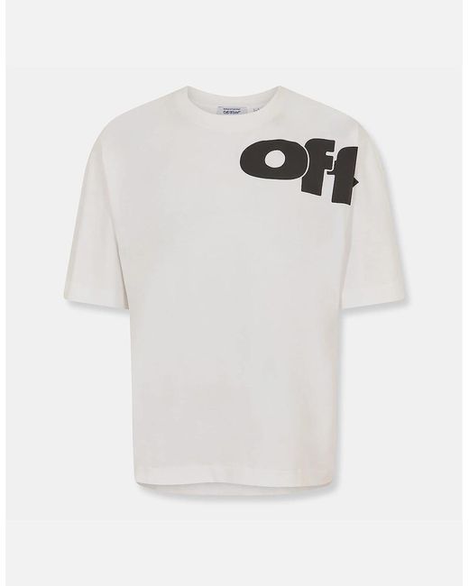 Off-White c/o Virgil Abloh White Logo Print Crew Neck Short Sleeve T-Shirt for men