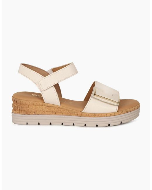 Gabor Natural Shout Wedge Heel Sandals