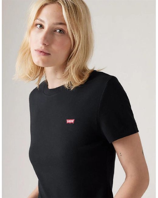 Levi's Black Levi's Housemark Crew Neck Short Sleeve Jersey T-Shirt