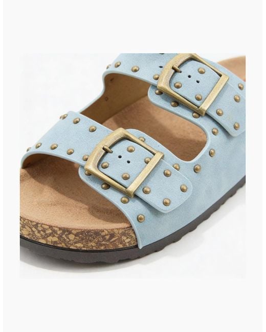 Heavenly Feet Blue Polly Mules Sandals