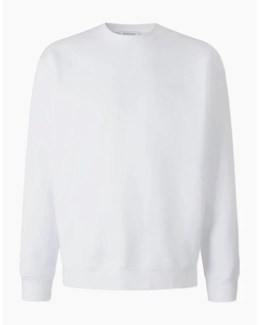 Givenchy White Logo Patch Sweatshirt for men