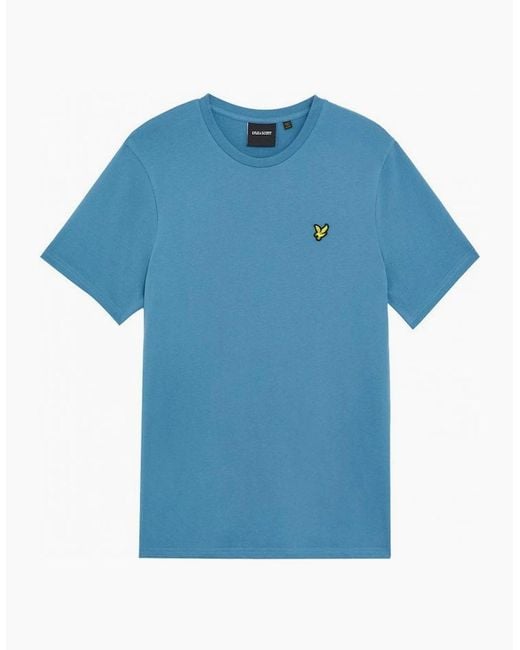 Lyle & Scott Blue Lyle & Scott Crew Neck T-Shirt Ocean Sky for men