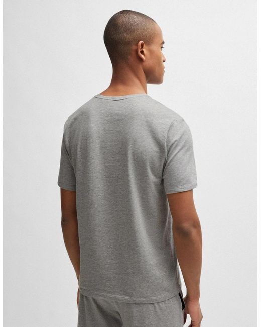 Boss Gray Boss Mix & Match Stretch-Cotton Regular Fit T-Shirt With Logo Detail Nos for men