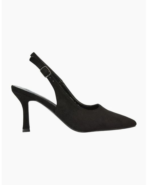 XY London Black Ladies Valerie Sling Back High Stiletto Heel Court Shoes