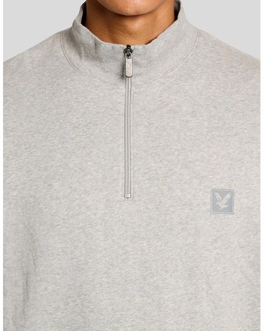 Lyle & Scott Gray Lounge 1/4 Zip Sweatshirt for men