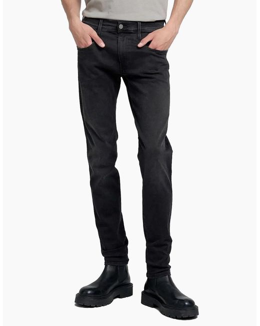 Replay Black Hyperflex Anbass Slim Tapered Jeans for men