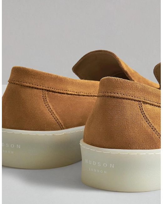Hudson Brown Hawkins Cognac Suede Loafer for men