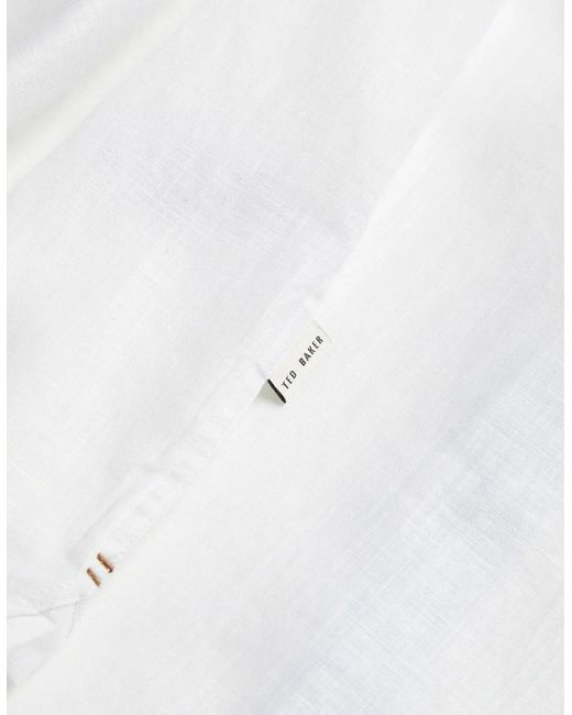 Ted Baker White Palomas Linen Shirt for men