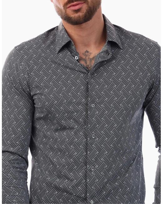 Emporio Armani Gray Slim Fit Shirt for men