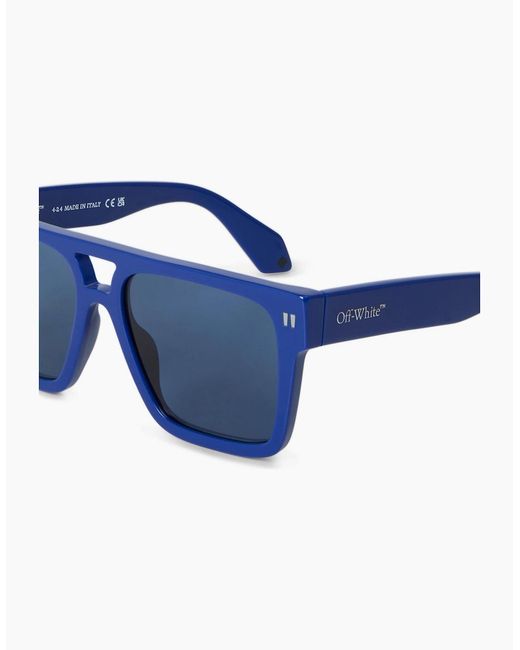 Off-White c/o Virgil Abloh Blue Springfield Full Rim Rectangle Sunglasses for men