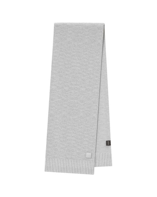 Boss Gray Akaio_R Patch Logo Scarf for men
