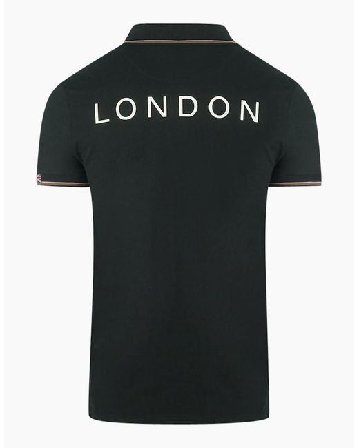 Aquascutum Black Aldis Crest Polo Shirt for men
