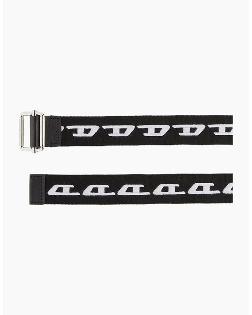 DIESEL Black B-Didi Belts For Jeans Metal Buckle Woven Work Waist Belt New for men