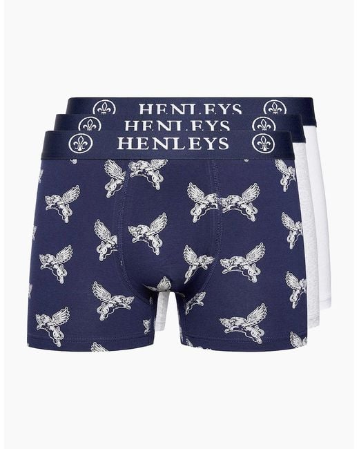Henleys Blue Lionwing Boxers 3Pk for men