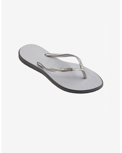 Havaianas Gray Slim Point Flip Flops
