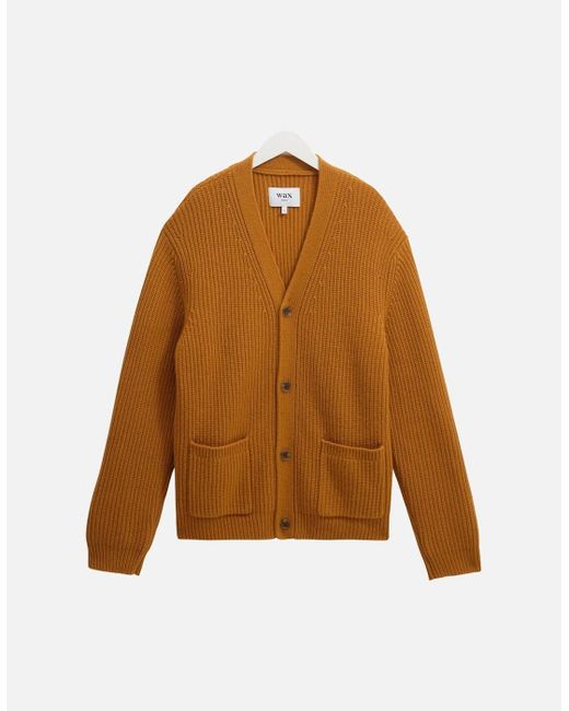 Wax London Brown Walker Rib Stitch Cardigan for men