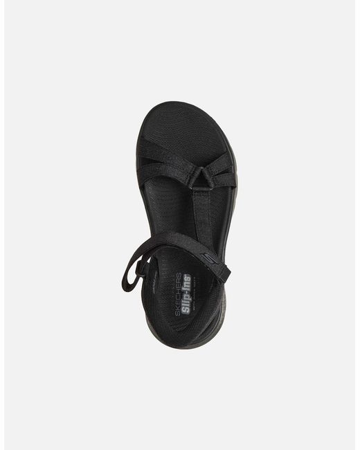 Skechers Go Walk Black Flex Illuminate Textile Standard Sandals