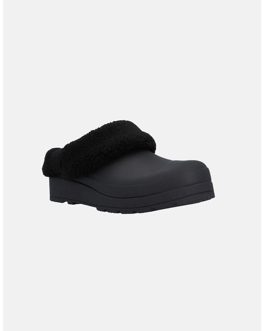 Hunter Black Play Shearling Insulated Clog