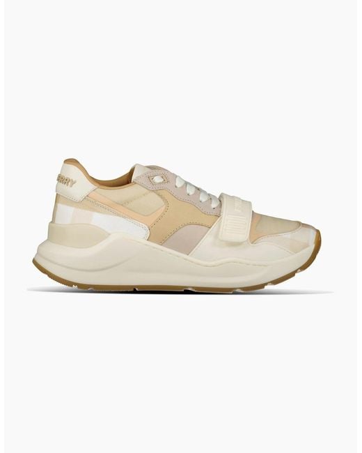 Burberry White Ramsey Check Sneakers