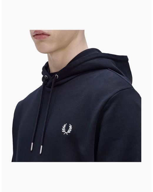 Fred Perry Blue Overhead Hooded Sweatshirt for men